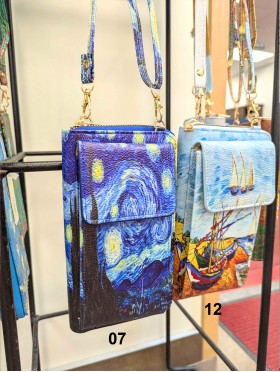 Boat Design Oil Painting Cellphone Bag W Strap